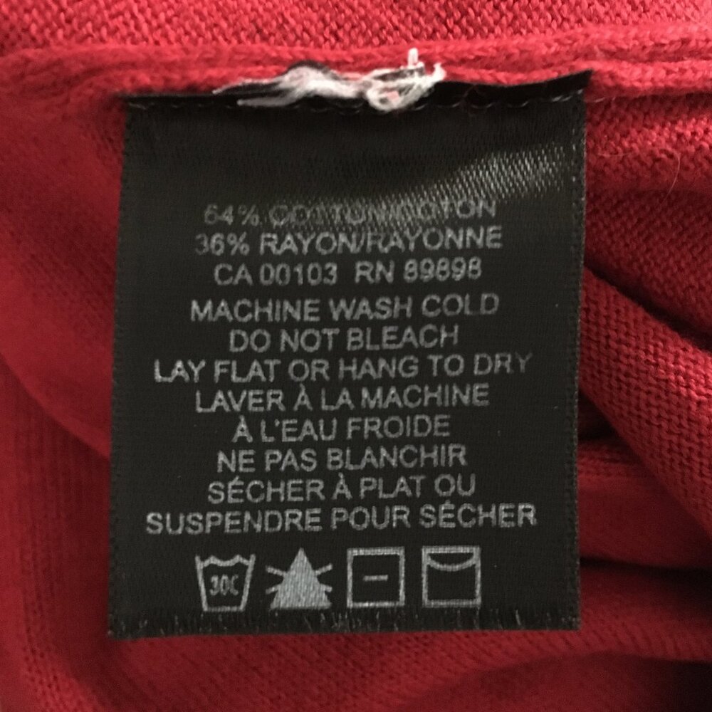 Parkhurst Maple Red Cotton Rayon Mock Neck Sleeveless Sweater Made In Canada M - Picture 7 of 11